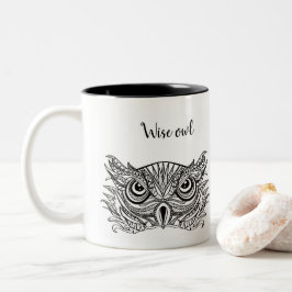 Wise owl tweekleurige koffiemok