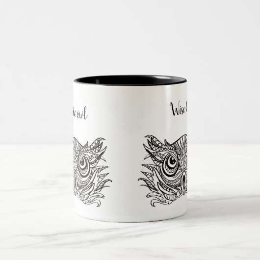 Wise owl tweekleurige koffiemok (Center)