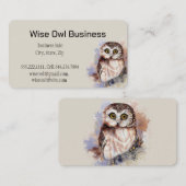 Wise Owl Waterverf Bird Logo Custom Visitekaartje (Voorkant / Achterkant)