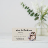 Wise Owl Waterverf Bird Logo Custom Visitekaartje (Staand voorkant)