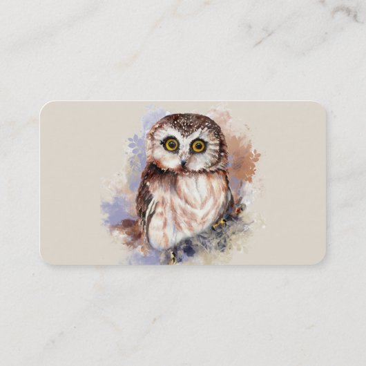 Wise Owl Waterverf Bird Logo Custom Visitekaartje (Achterkant)