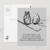 Wise Owl Wisdom Briefkaart (Voorkant / Achterkant)