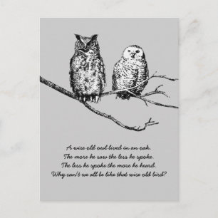 Wise Owl Wisdom Briefkaart