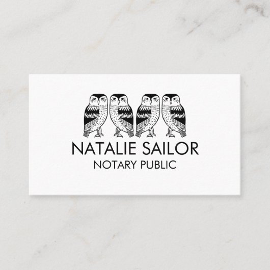 WISE OWLS Unieke Moderne Logo Notaris Public Legal Visitekaartje (Voorkant)