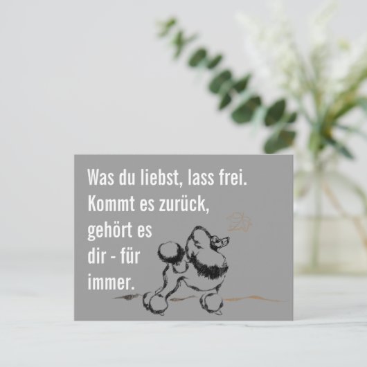 Wise Poodle Briefkaart (Staand voorkant)