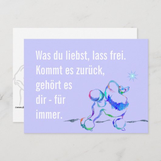 Wise Poodle Briefkaart (Voorkant / Achterkant)