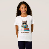 Wise Reader Uil Kinder Lezen Shirt (Voorkant volledig)