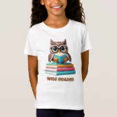 Wise Reader Uil Kinder Lezen Shirt (Voorkant)