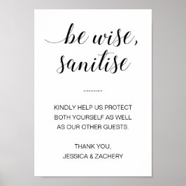 Wise Sanitize Hand Sanitiser Wedding Poster