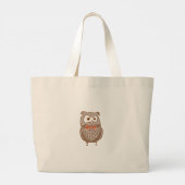 Wise & Schattigee Uil Cartoon Canvas tas (Achterkant)