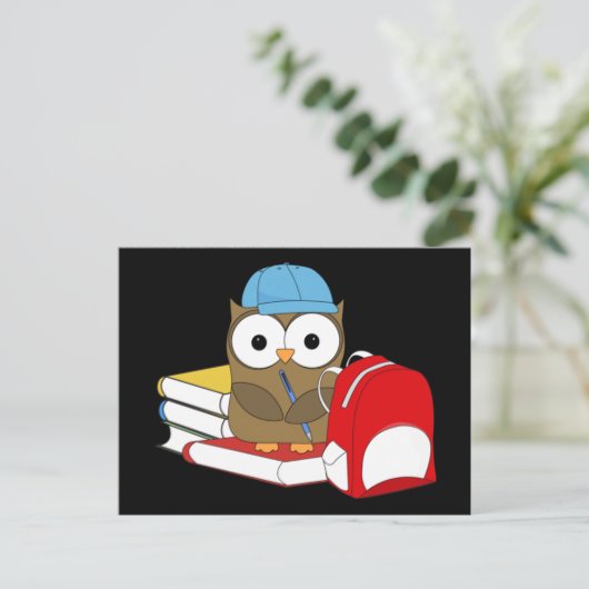 Wise School Owl Briefkaart (Staand voorkant)
