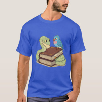 Wise Snake en Bird op een grappig boek T-shirt