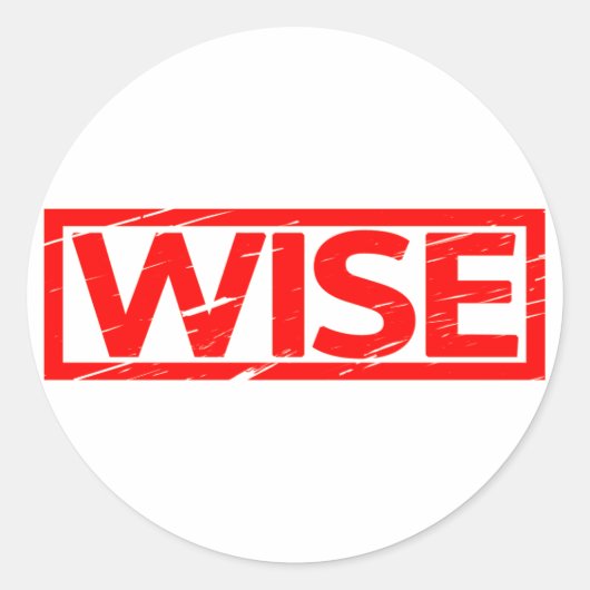 Wise Stamp Ronde Sticker (Voorkant)