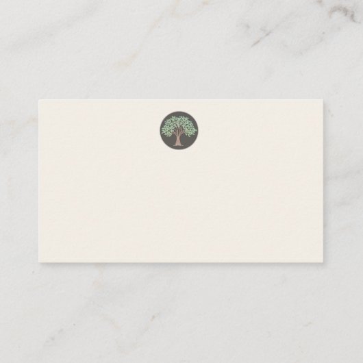 Wise Tree Logo Life Coach en Naturopath Visitekaartje (Achterkant)