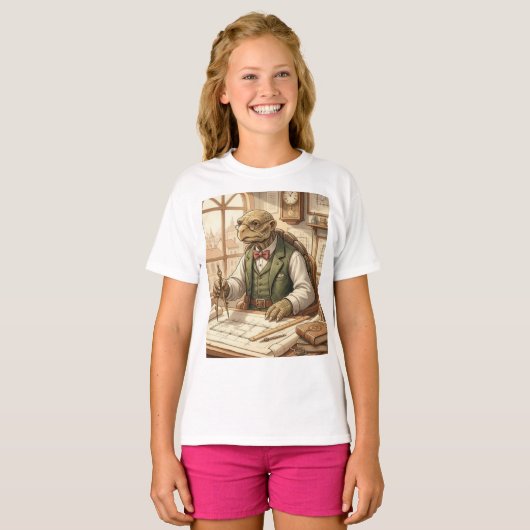 Wise Turtle Architect Vintage Art Shirt (Voorkant volledig)