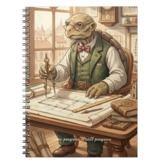 Wise Turtle Architect Vintage Watercolor Academic  Notitieboek