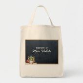 Wise Uil Chalkboard Gepersonaliseerd Leraar Tas (Voorkant)
