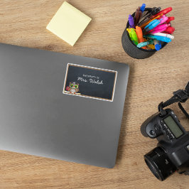 Wise Uil Chalkboard Gepersonaliseerde Leraar Stick Rechthoekige Sticker