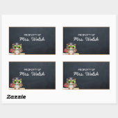Wise Uil Chalkboard Gepersonaliseerde Leraar Stick Rechthoekige Sticker (Vel)