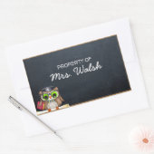 Wise Uil Chalkboard Gepersonaliseerde Leraar Stick Rechthoekige Sticker (Envelop)