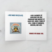 Wise Uil Denken aan U Kaart (Binnen)