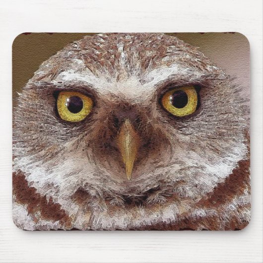 Wise Uil Wildlife Art Dierenliefhebbers Mousepad Muismat (Voorkant)