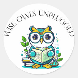 Wise uilen unplugged ronde sticker
