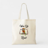 Wise Up and Read Book Uil Grappige Kinder Cartoon Tote Bag (Achterkant)