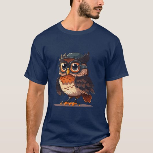 Wise Whimsy: De wetenschappelijke uil T-shirt (Voorkant)