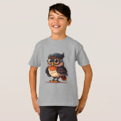 Wise Whimsy: De wetenschappelijke uil T-shirt (Voorkant volledig)