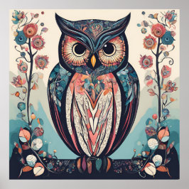 Wise Whimsy Owl downloadbaar Poster