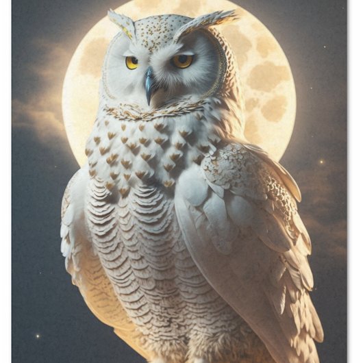 Wise white owl under the Moonlight Tissuepapier