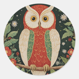 Wise Winter Watcher Ronde Sticker