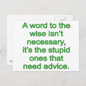 Wise Word Briefkaart (Voorkant / Achterkant)
