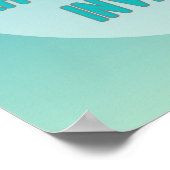 Wise Words Blauwgroen and Turquoise Typography Quo Poster (Hoek)