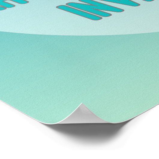 Wise Words Blauwgroen and Turquoise Typography Quo Poster (Hoek)