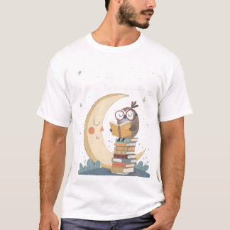 Wise World-Building Uil Moonlight Librarian T-Shi T-shirt