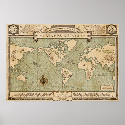Wiseacre's Wizarding Equipment - Mappa Mundi Poster (Voorkant)