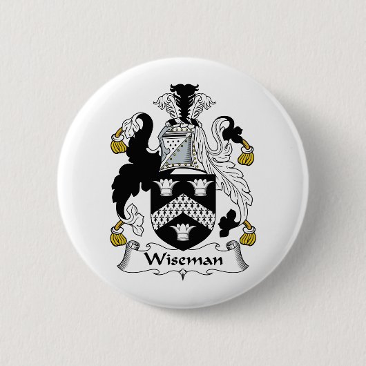 Wiseman Family Crest Ronde Button 5,7 Cm (Voorkant)