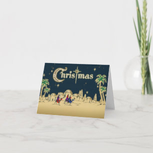 Wisemen/Woestijn Religieuze Kerst Feestdagen Kaart