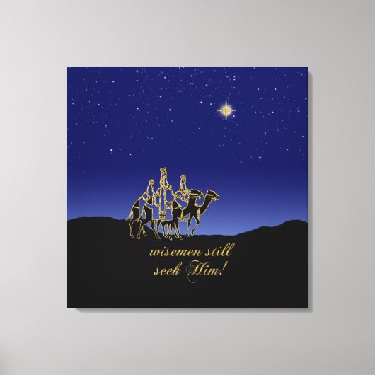 Wisemen zoekt hem nog steeds met kerst canvas afdruk (Voorkant)