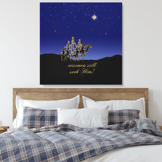 Wisemen zoekt hem nog steeds met kerst canvas afdruk (Insitu (Slaapkamer))