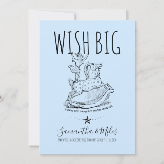 Wish Big Whimsical Announcement Blue (Voorkant)