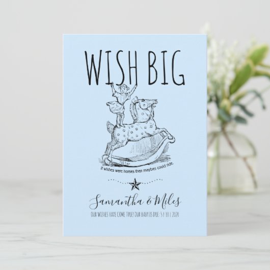 Wish Big Whimsical Announcement Blue (Staand voorkant)
