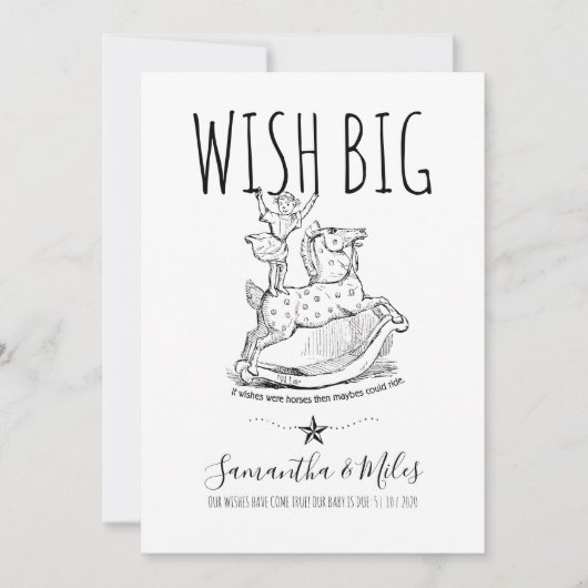 Wish Big Whimsical Zwangerschap Aankondiging (Voorkant)