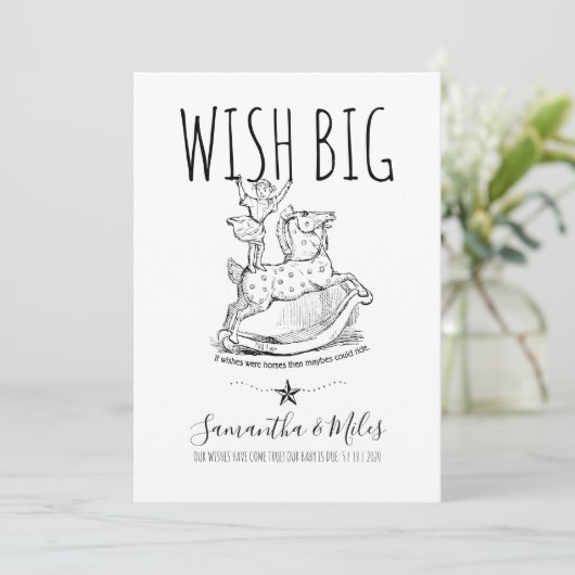 Wish Big Whimsical Zwangerschap Aankondiging (Staand voorkant)