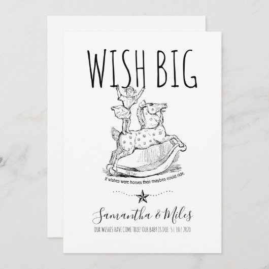 Wish Big Whimsical Zwangerschap Aankondiging (Voorkant / Achterkant)