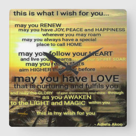 WISH Clock van Adiela Akoo Vierkante Klok