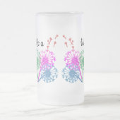 Wish Dandelion Flower Glitter  Elegant Matglas Bierpul (Center)