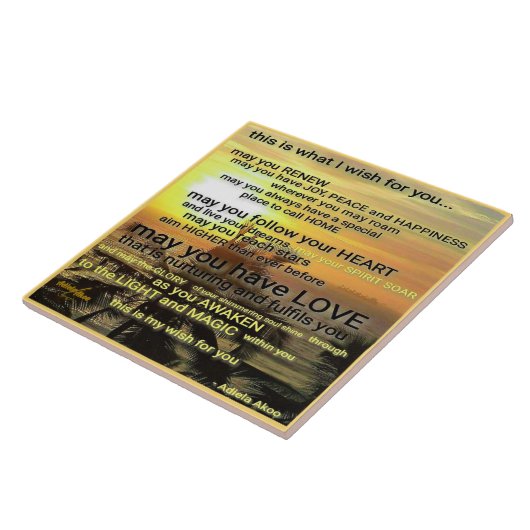 Wish Decorative Tegel door Adiela Akoo Tegeltje (Zijkant)